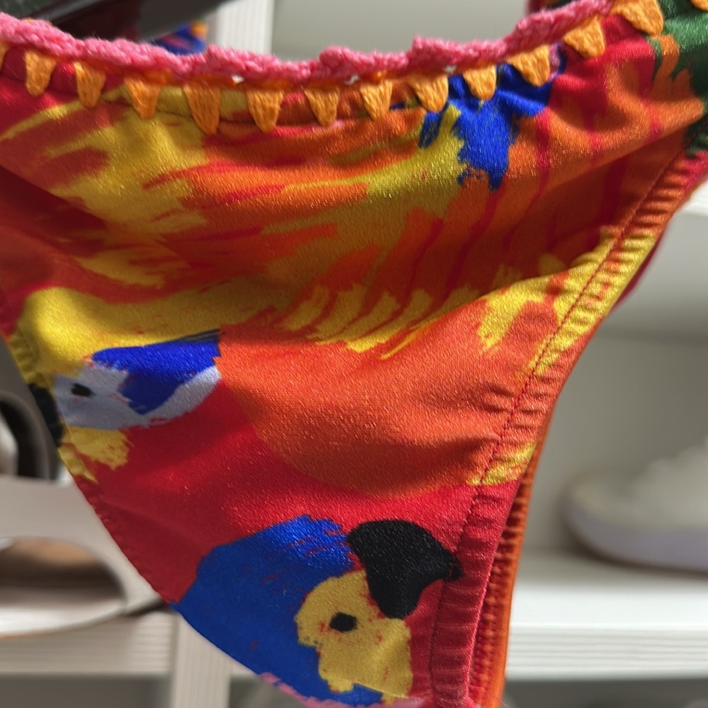 Farm Rio Macaw Party Bandeau Bikini Top and bottom - Picture 2 of 7